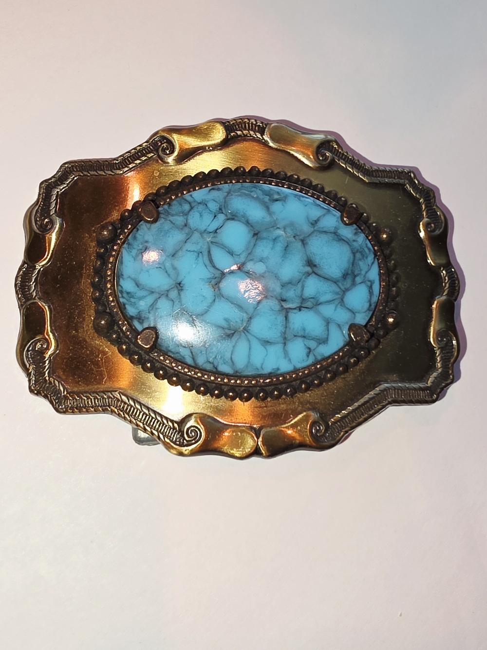 Turquoise Stone Belt Buckle- Vintage